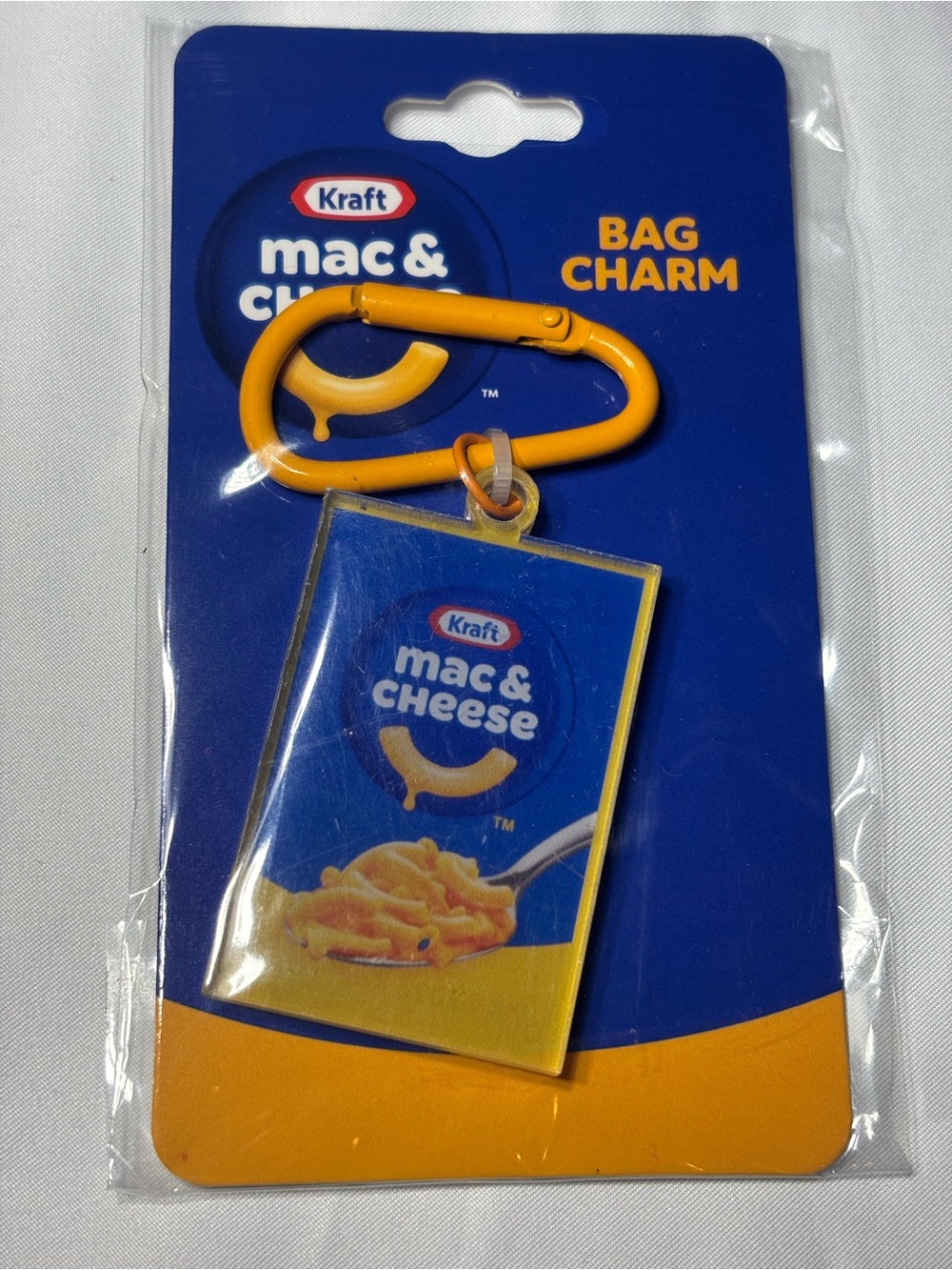 New Kraft Mac & Cheese Bag Charm - Blue & Yellow